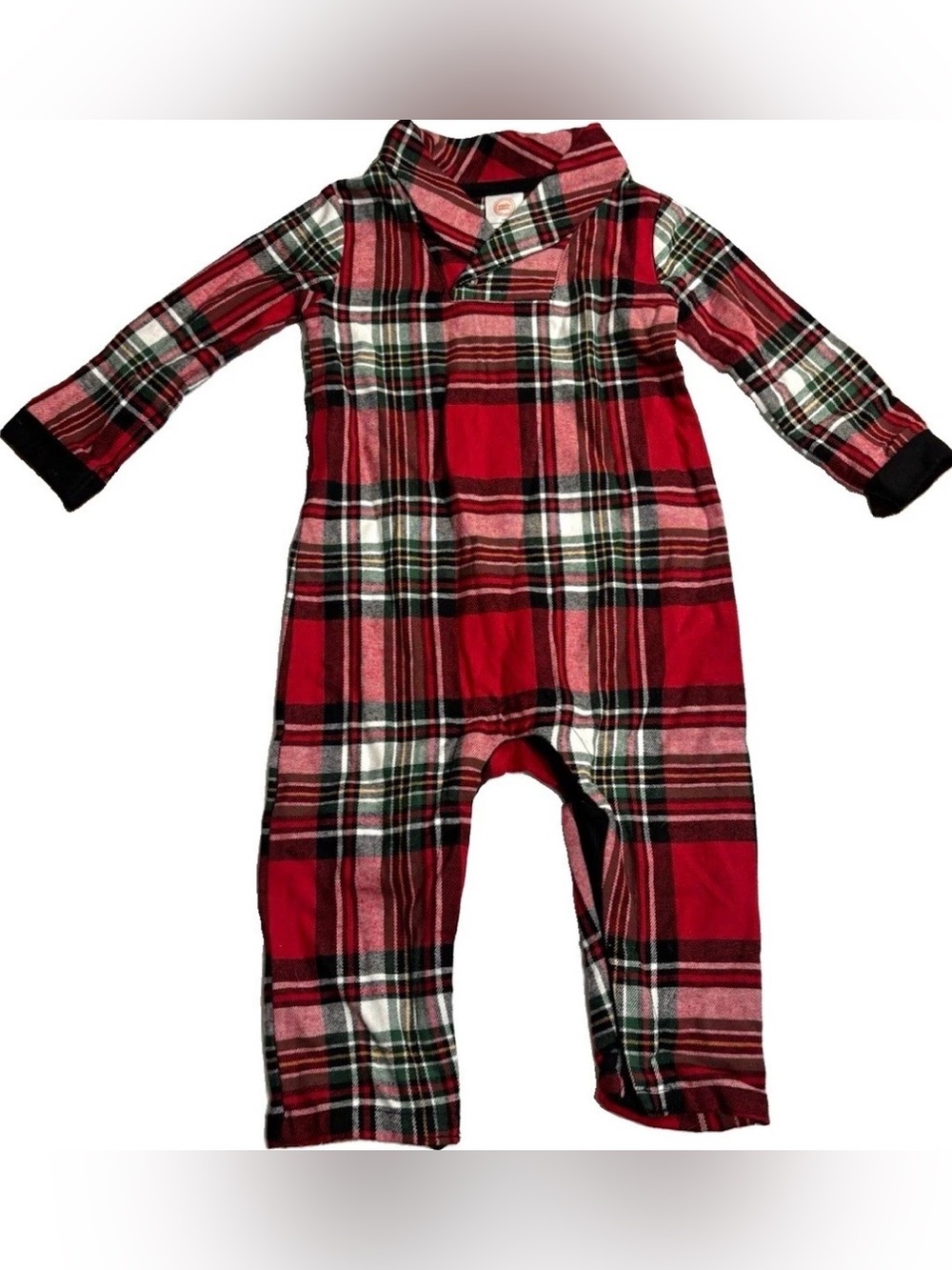 Wonder Nation Baby Boys Red Plaid Flannel Bodysuit 18M Long Sleeve coveralls
